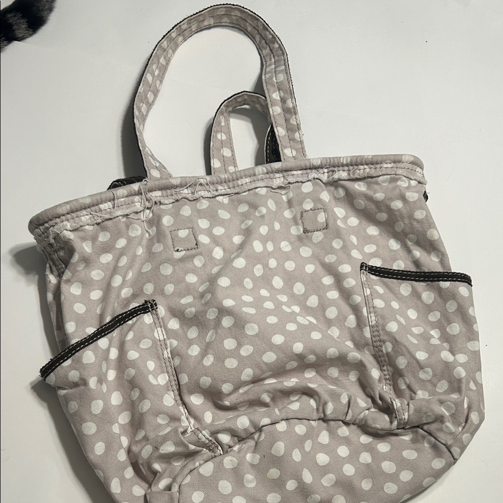 Thirty-One Gray Polka Dot Tote Bag
